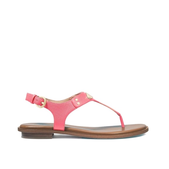 Michael Kors Logo Plate Thong Leather Sandal - Picture 4 of 13